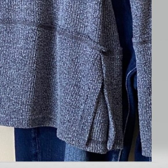 Blue Long Sleeve Tunic with Thumb Holes - Picture 2 of 4